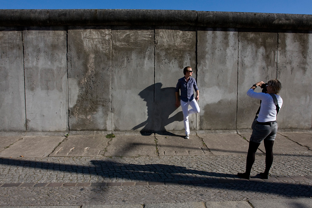 Always a great place to pose: an original section of the Berlin Wall