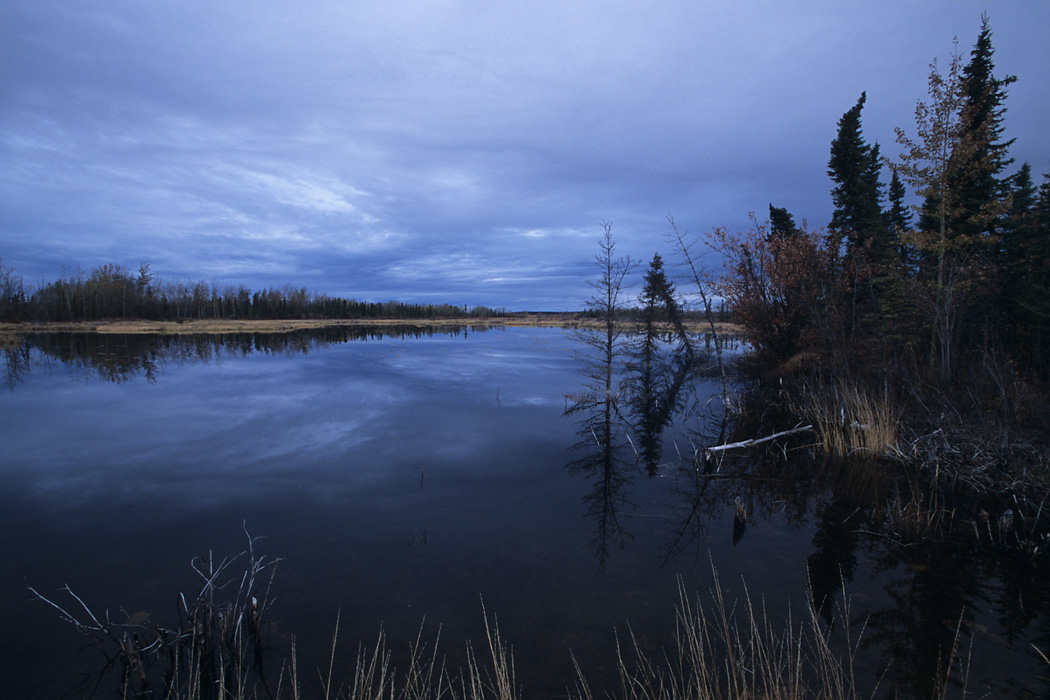 Reflecting Lake near Sourdough, Alaska in the early morning