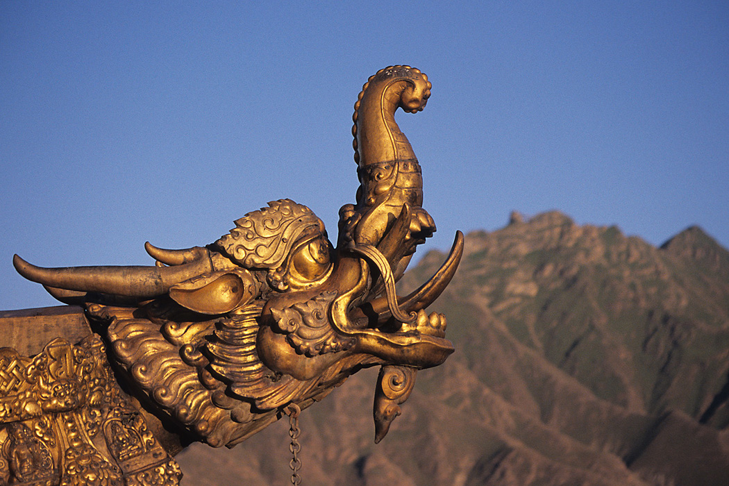 View of the mountains surrounding Lhasa from the rooftop of the Jokhang