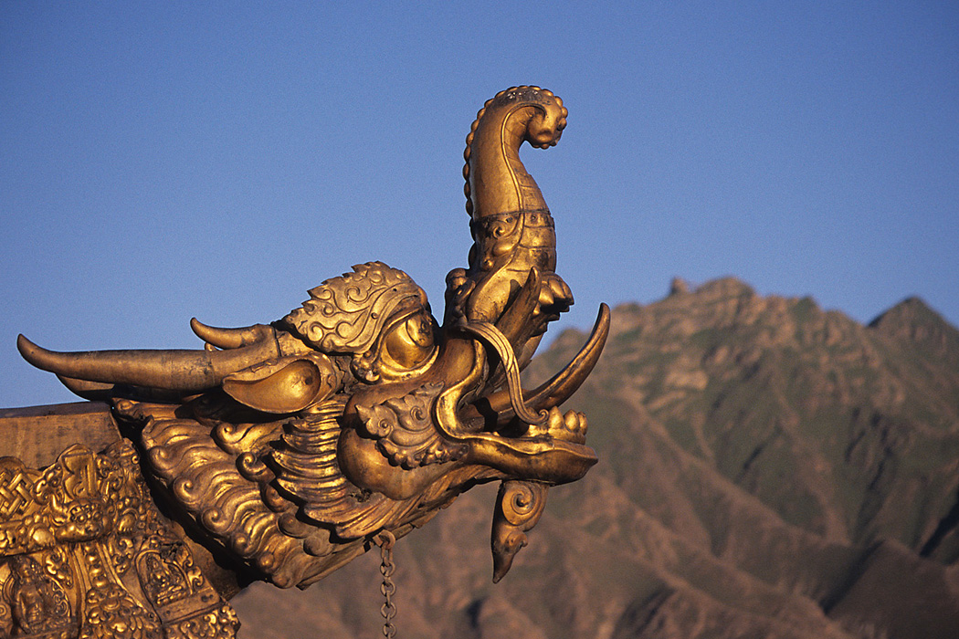 View of the mountains surrounding Lhasa from the rooftop of the Jokhang