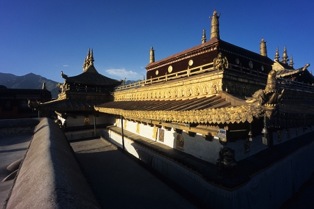 The rooftop of the temple at Jokhang Monastery